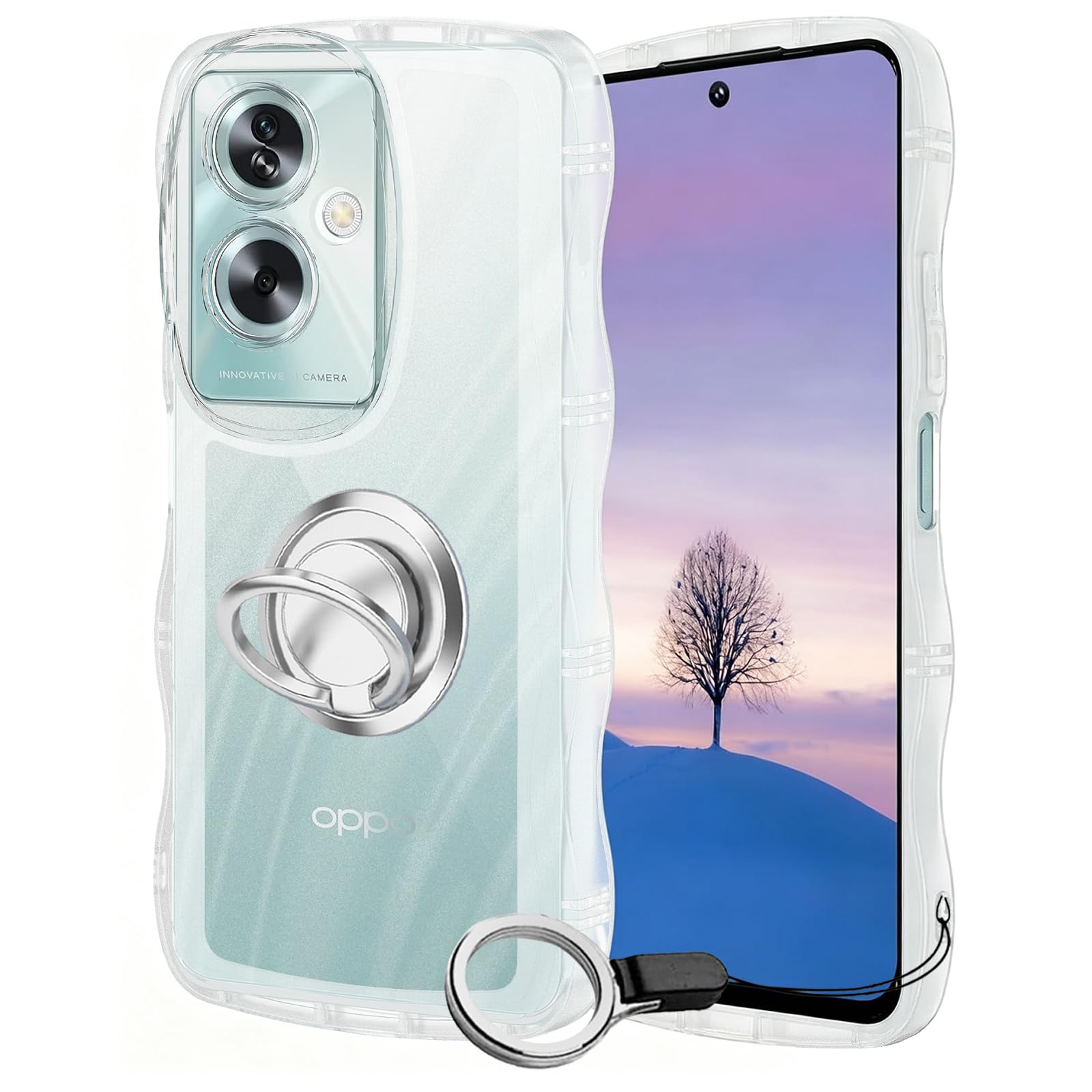 OPPO a79 クリアケース付き Amazon.co.jp: OPPO A79 5G ケース クリア ウェーブ リング付き TPU